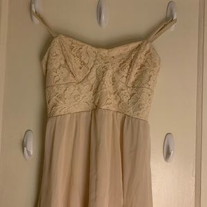 F21 ivory chiffon high low dress